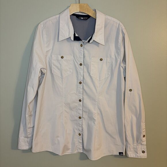 North Face Women’s XL Long Sleeve Trail Shirt Button Up Collared Hiking Active - Picture 1 of 6